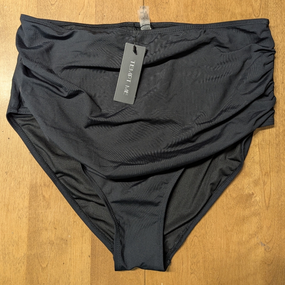 3/$14 Women's Black High-Waisted Swim Bottom